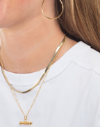 Gold Herringbone Necklace
