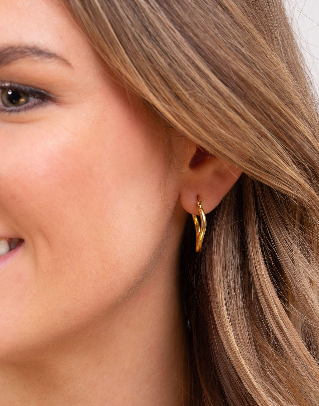 Gold Molten Organic Hoop Earrings