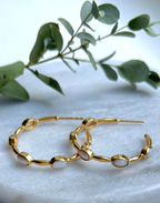 Gold Pearl Hoops