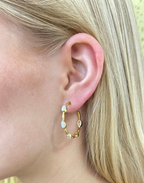 Gold Pearl Hoops