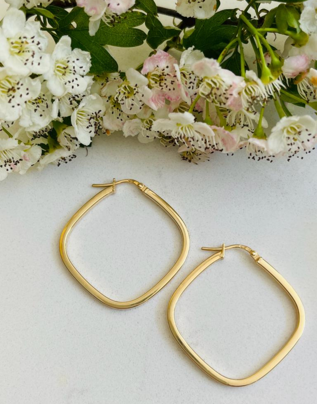 Gold Square Hoop Earrings