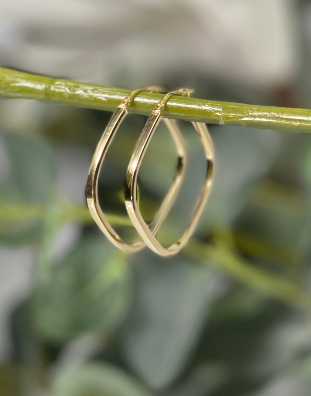 Gold Square Hoop Earrings