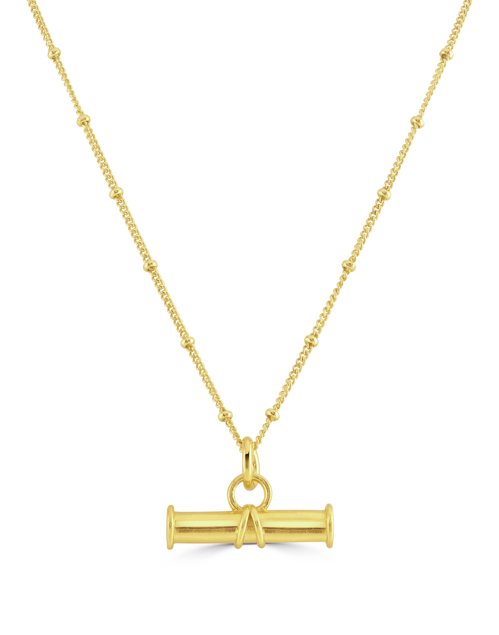 Gold T Bar Necklace
