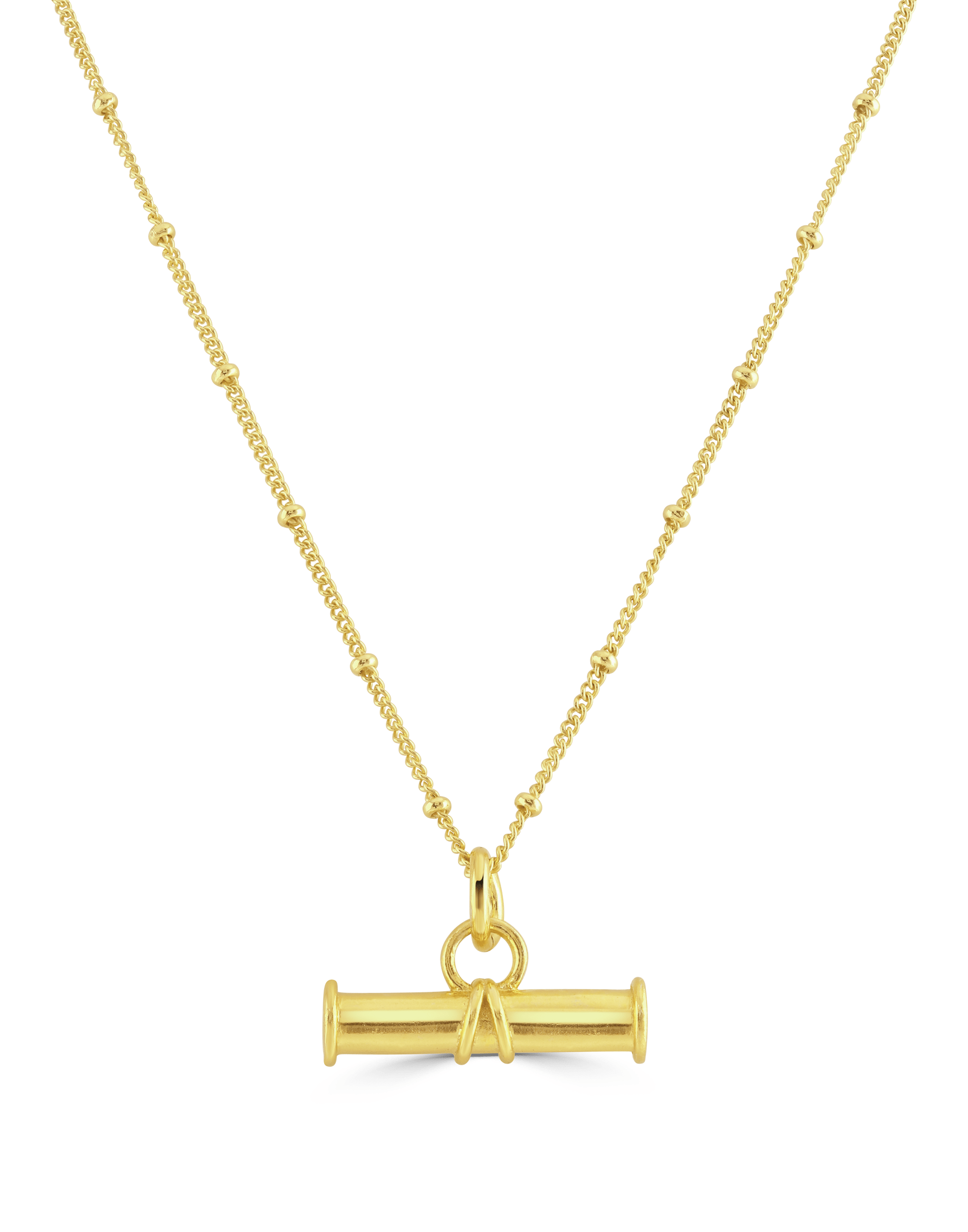 Gold T Bar Necklace