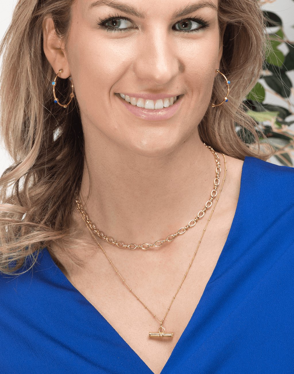 Gold T Bar Necklace