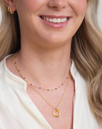 Gold Twisted Circle Necklace