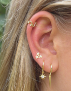 Gold Long Cone Huggie Earrings