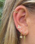 Gold Long Cone Huggie Earrings