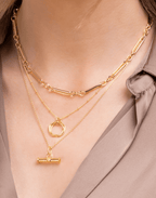 Gold T Bar Necklace
