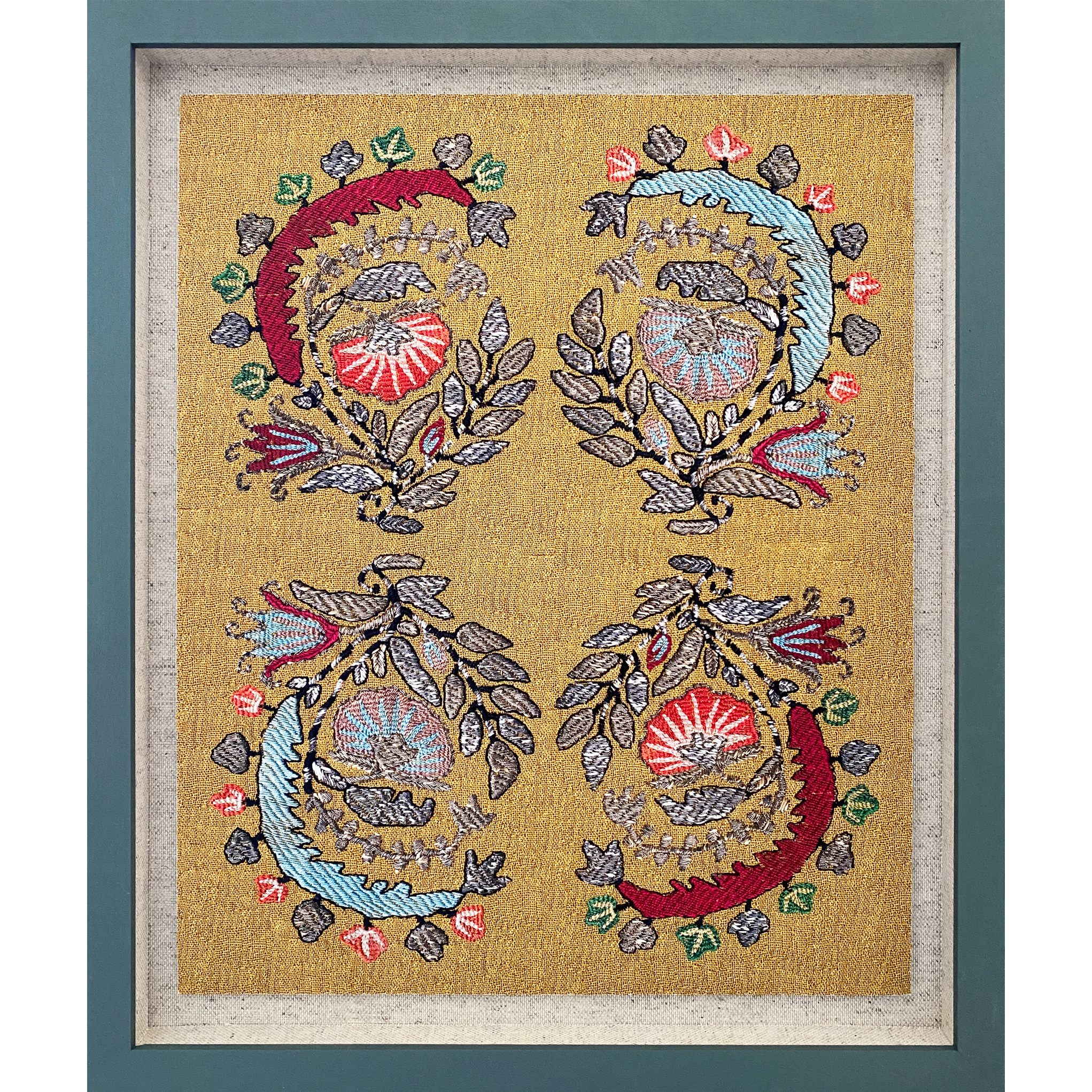 Goldwork Framed Embroidery Print