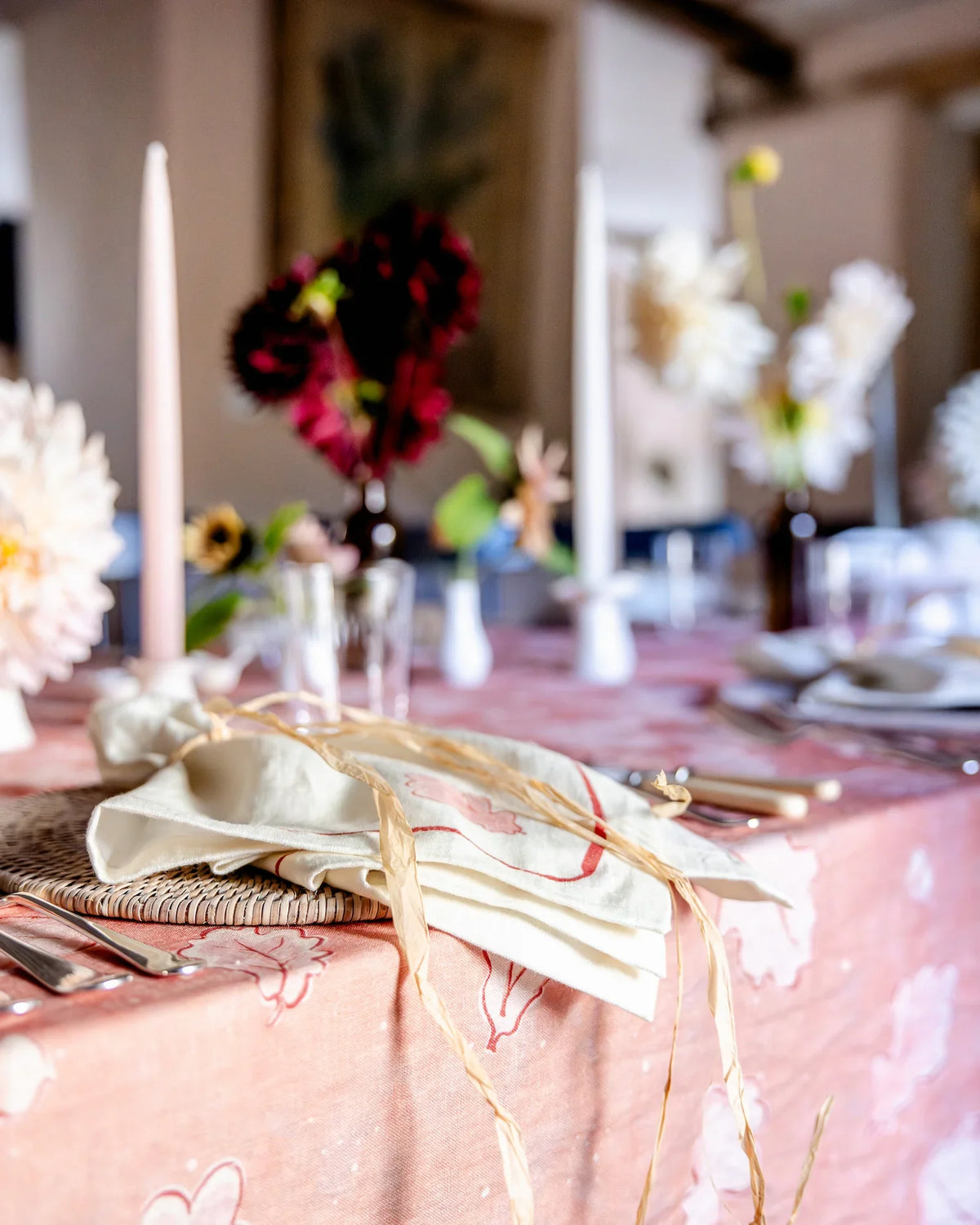 Grace Tablecloth - Pink Linen