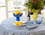 Greek Key Pattern Table Cloth | Blue