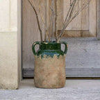 Green Glaze Terracotta  Urn Vase | 27cm