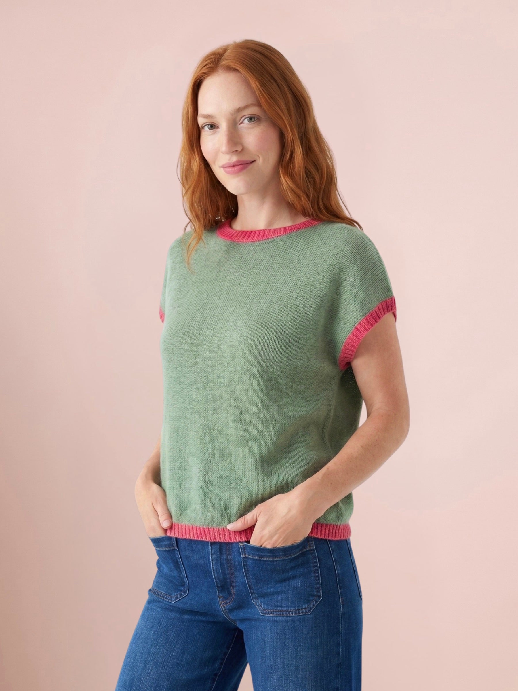 Original Rosie Knitted Tank Top with Lurex Trim