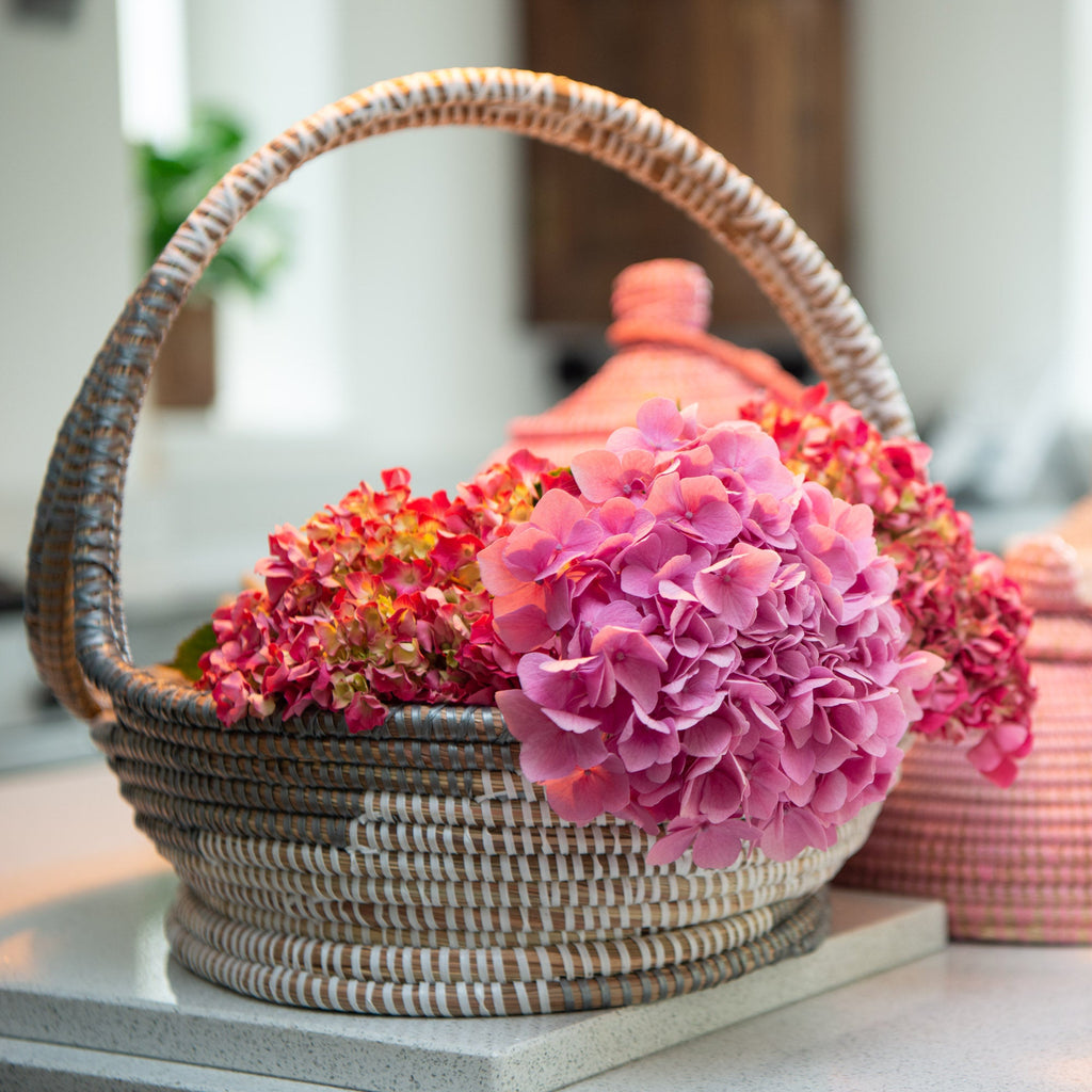 Handwoven Grey Trug Basket – Artisan Storage Basket