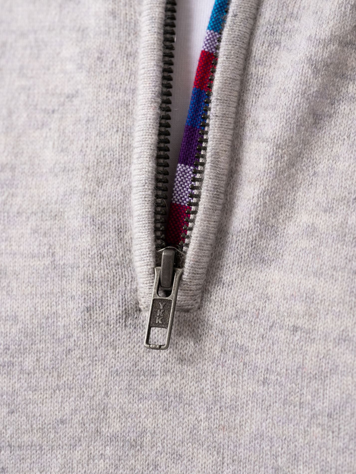 The Jivu Grey Quarter Zip Jumper - Wool & Cashmere