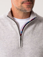The Jivu Grey Quarter Zip Jumper - Wool & Cashmere