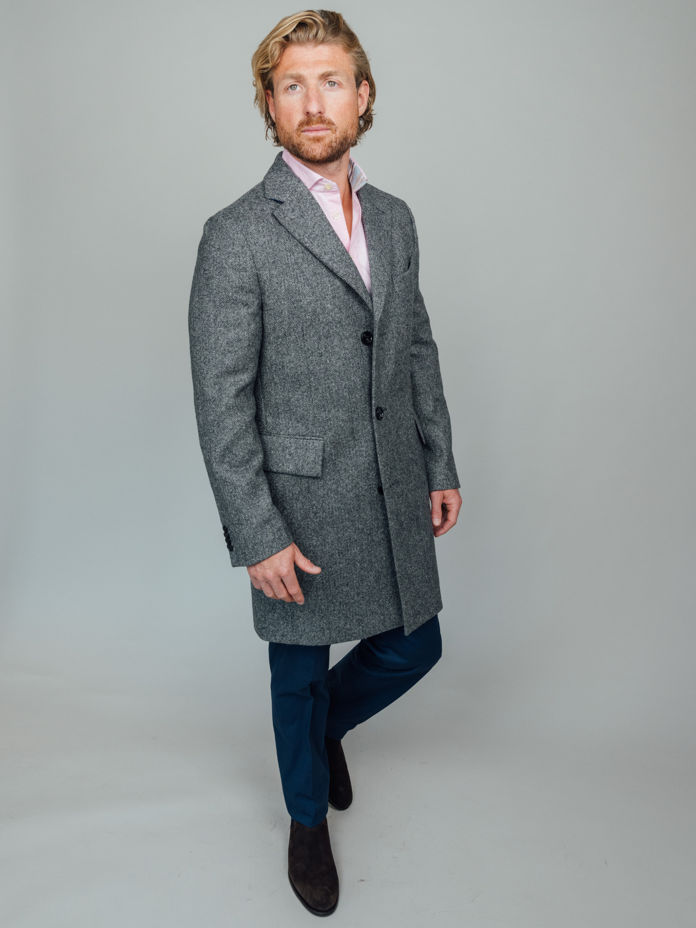 Charcoal-Grey Wool Overcoat