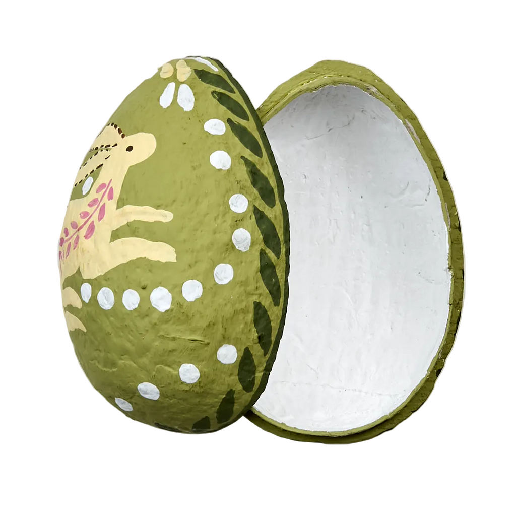 Hand Painted Paper Mache Easter Egg Container