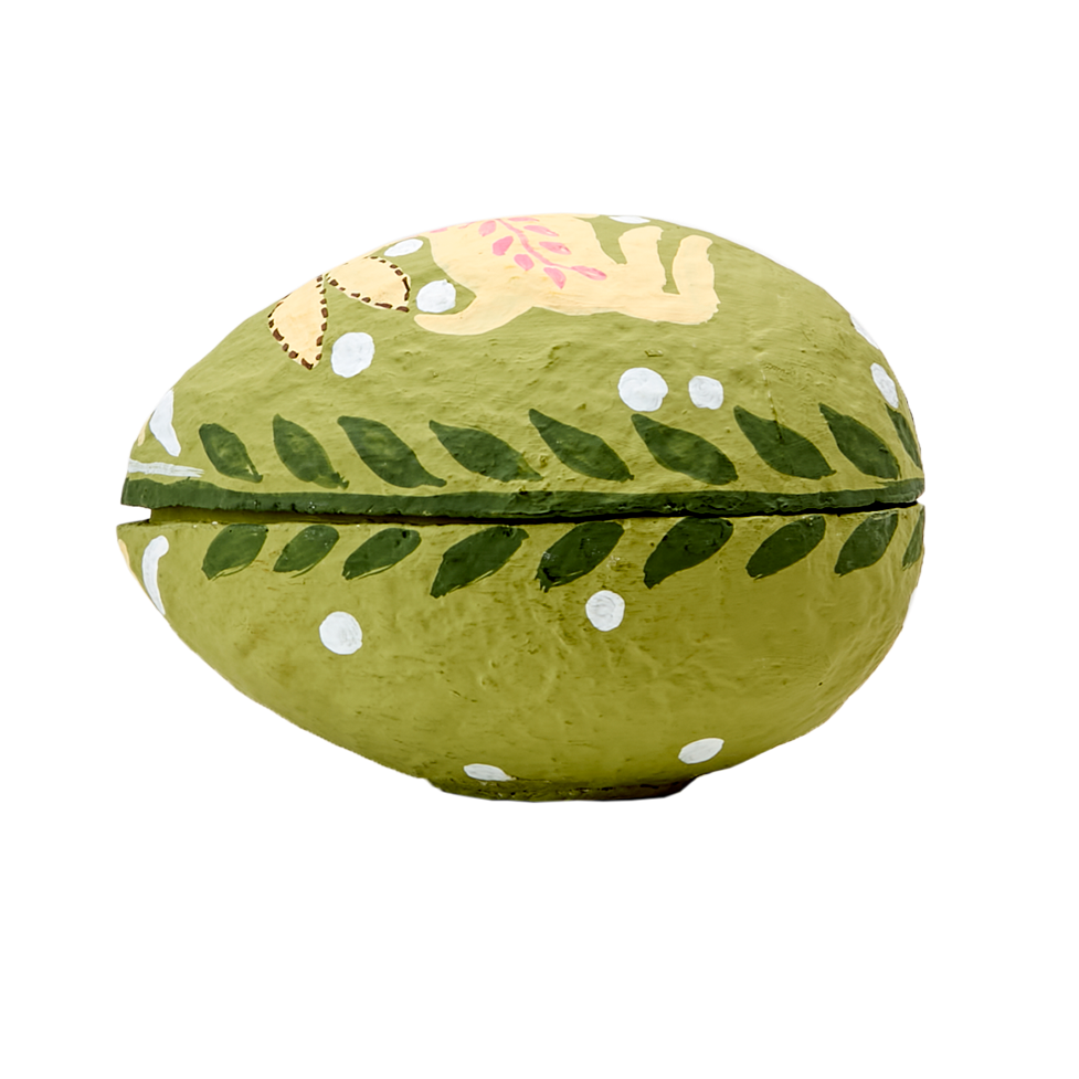 Hand Painted Paper Mache Easter Egg Container