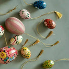 Hand Painted Paper Mache Easter Eggs 3cm | Set of 6