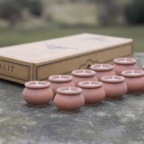 Handmade Terracotta Beeswax Candles - Box of 10