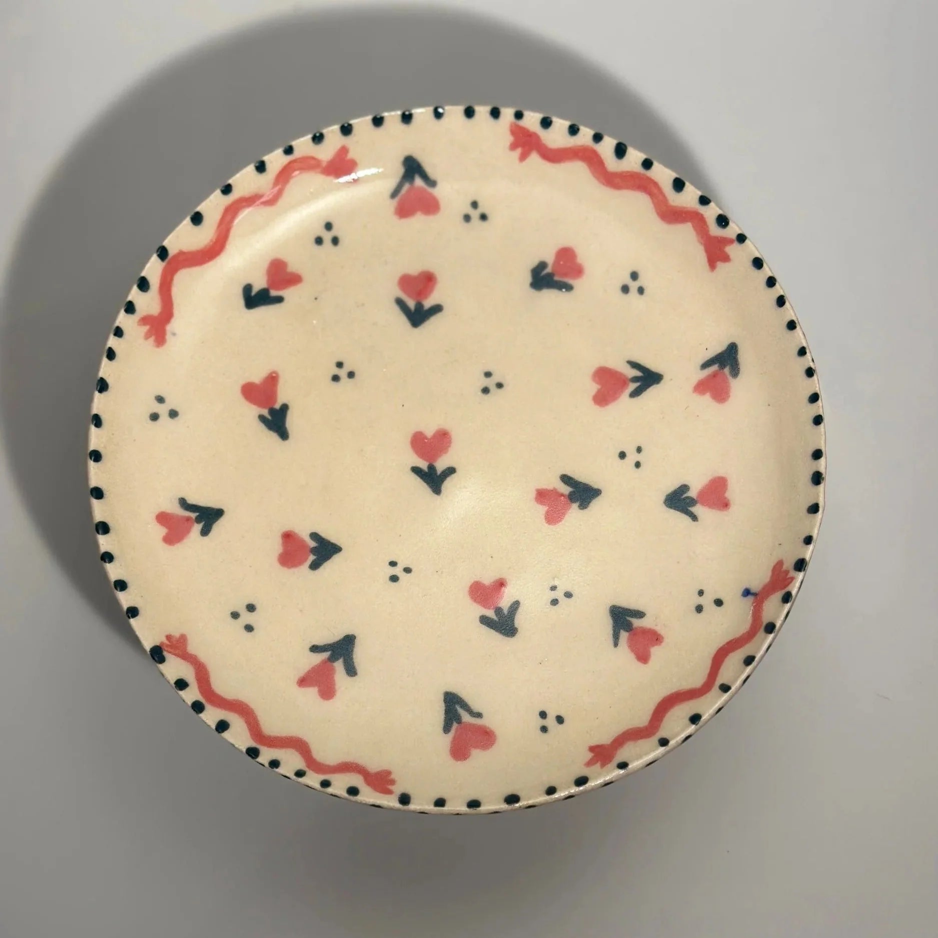 Floral Hearts Squiggle Plate