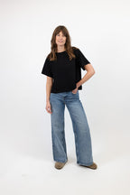 Hannah Midweight Organic Cotton Black T-Shirt