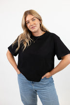 Hannah Midweight Organic Cotton Black T-Shirt