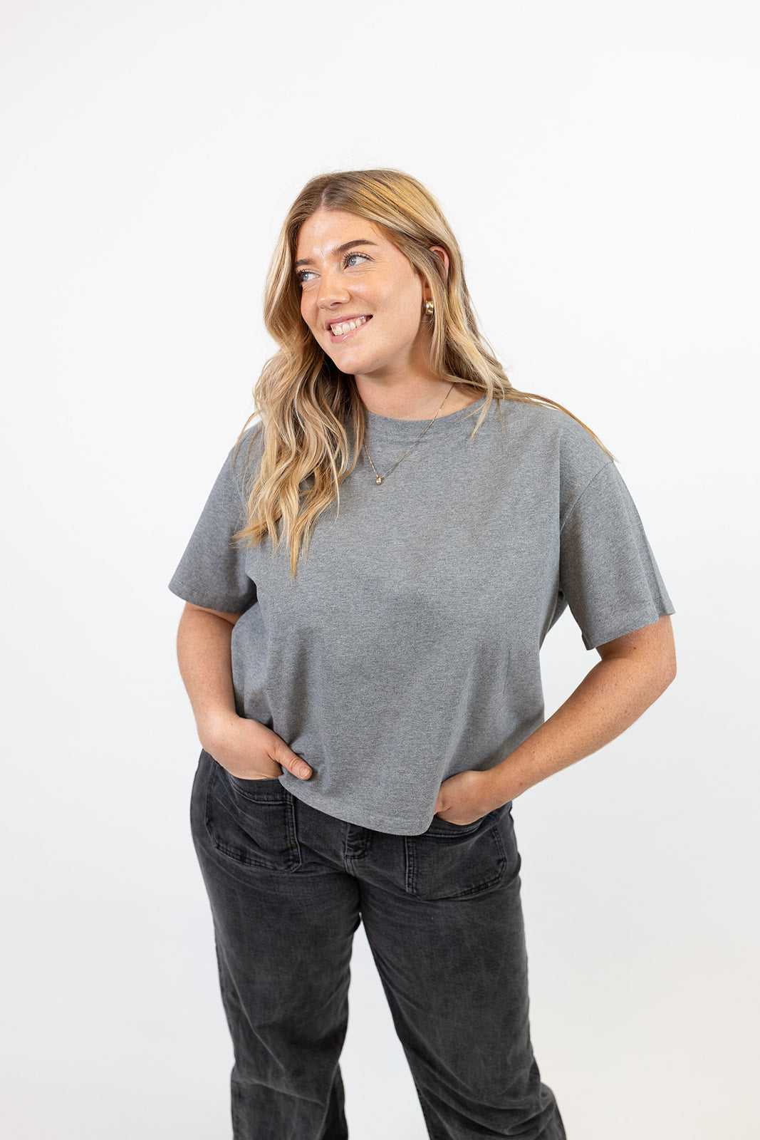 Hannah Midweight Organic Cotton Charcoal Marl T-Shirt
