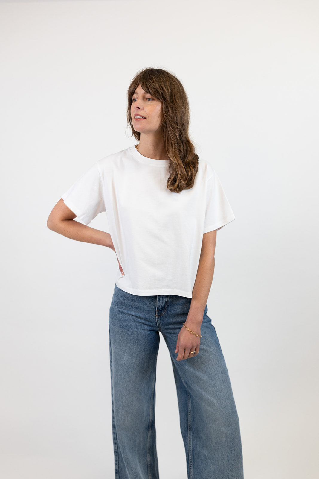 Hannah Midweight Organic Cotton White T-Shirt