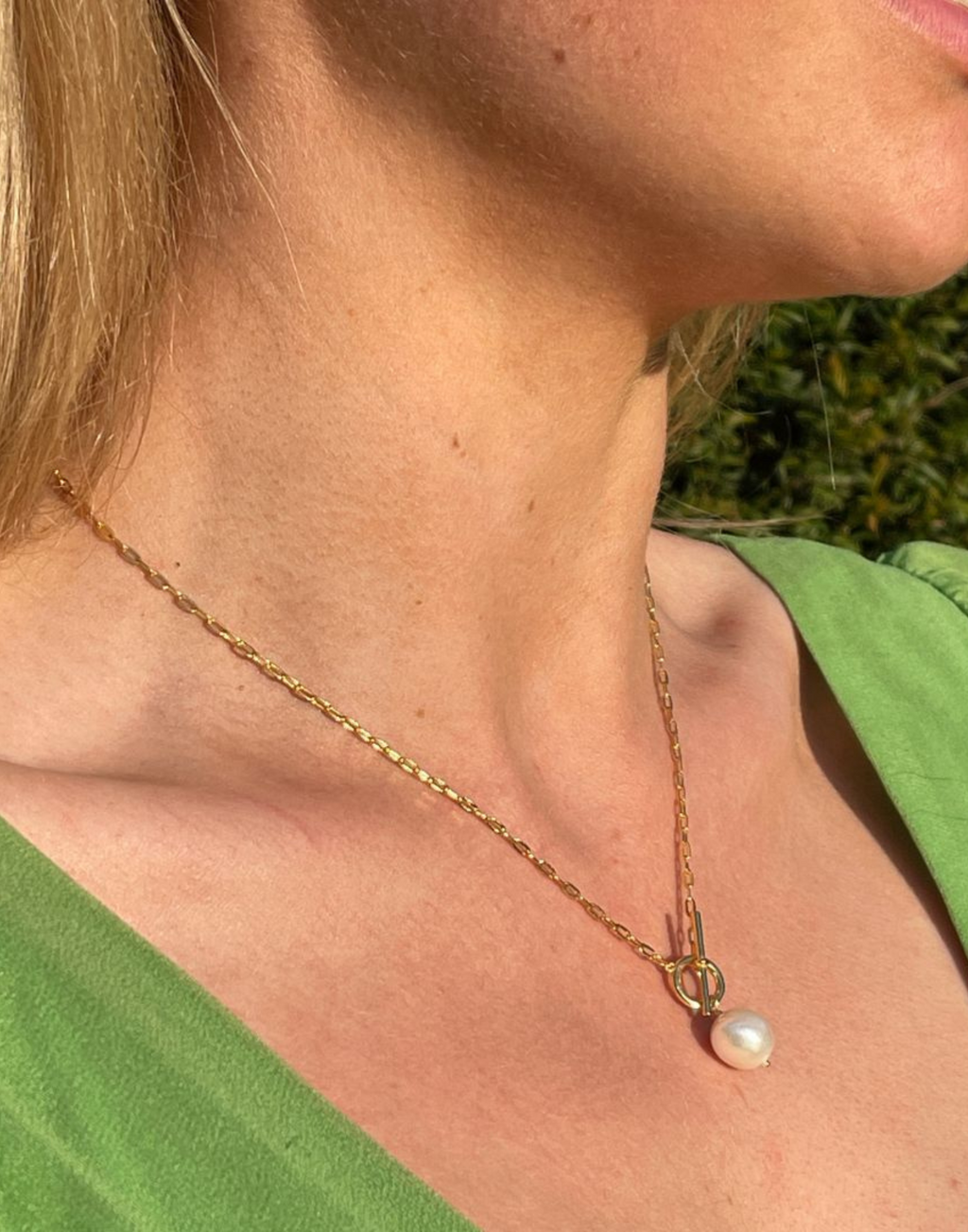 Heidi Pearl and Gold Necklace