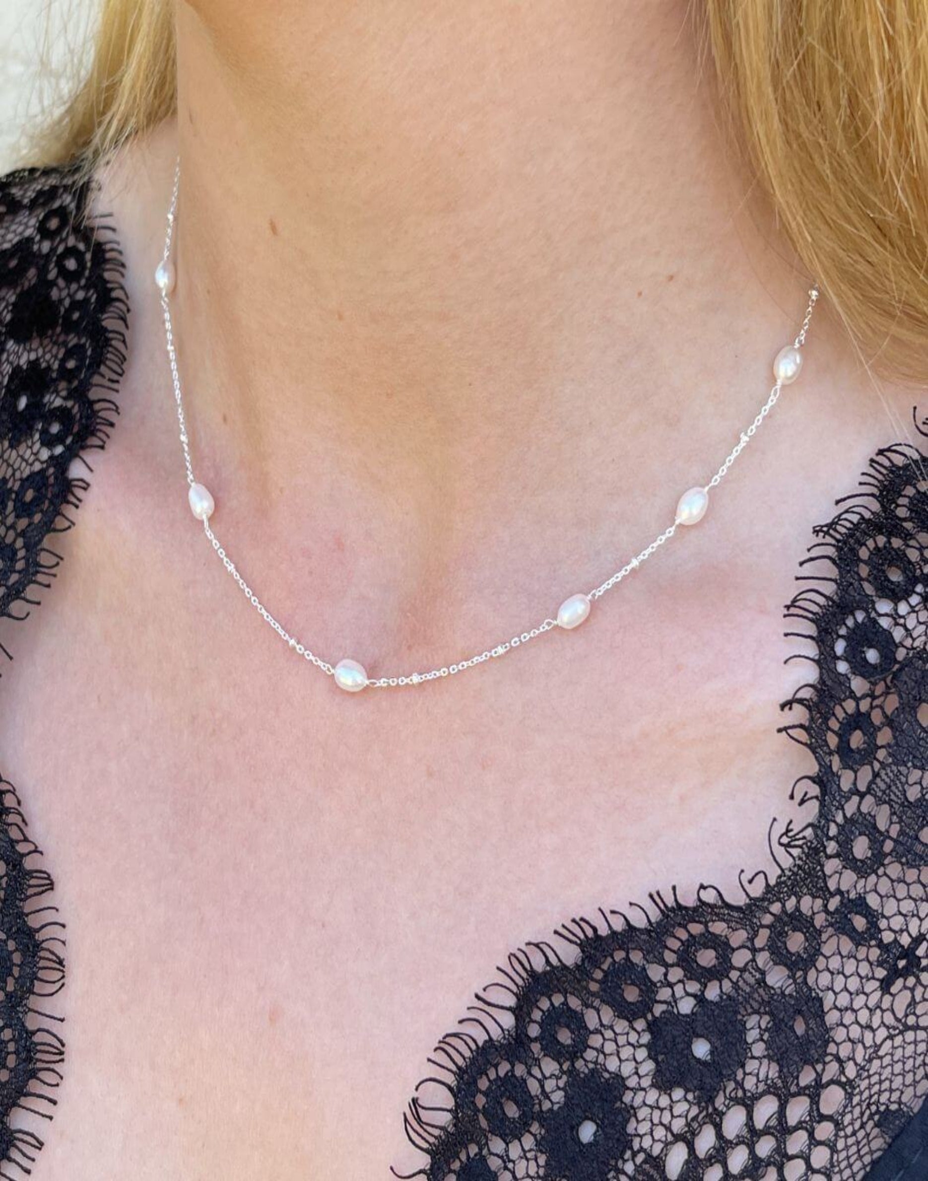 Helena Silver and Pearl Necklace