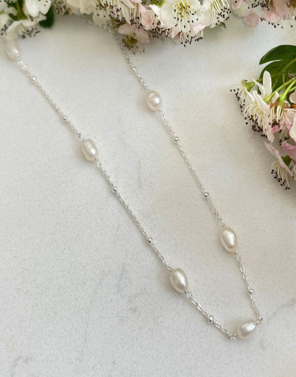Helena Silver and Pearl Necklace