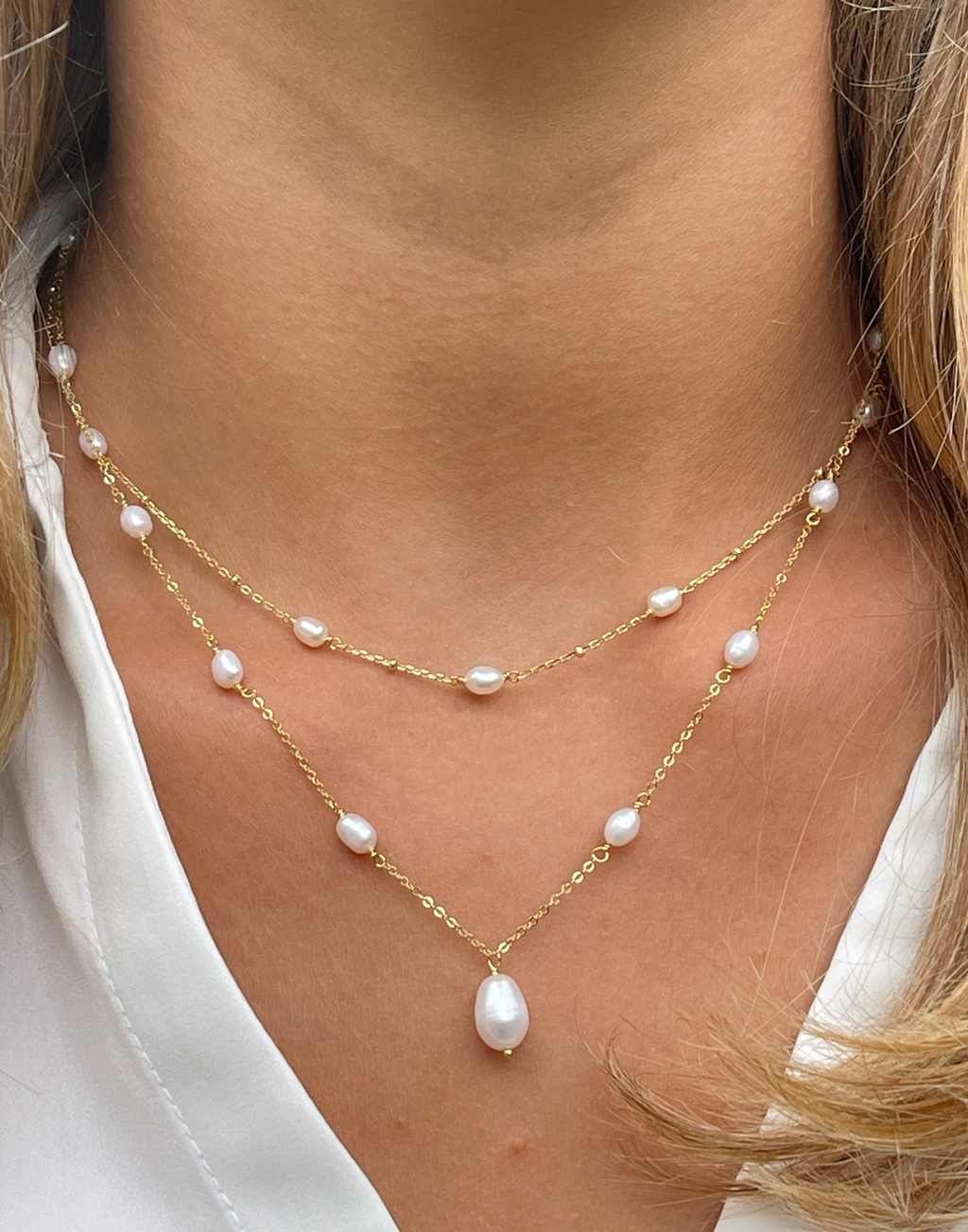 Helena Pearl Necklace Set