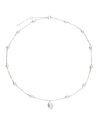 Helena Silver and Pearl Drop Necklace