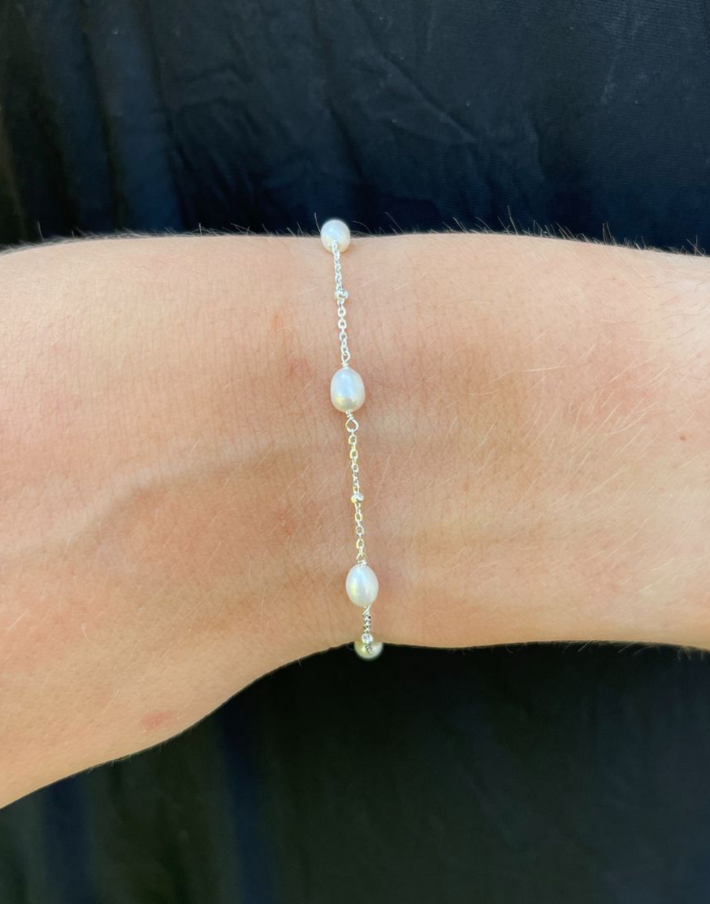Helena Pearl and Silver Bracelet