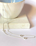 Hoopla Long Silver Necklace