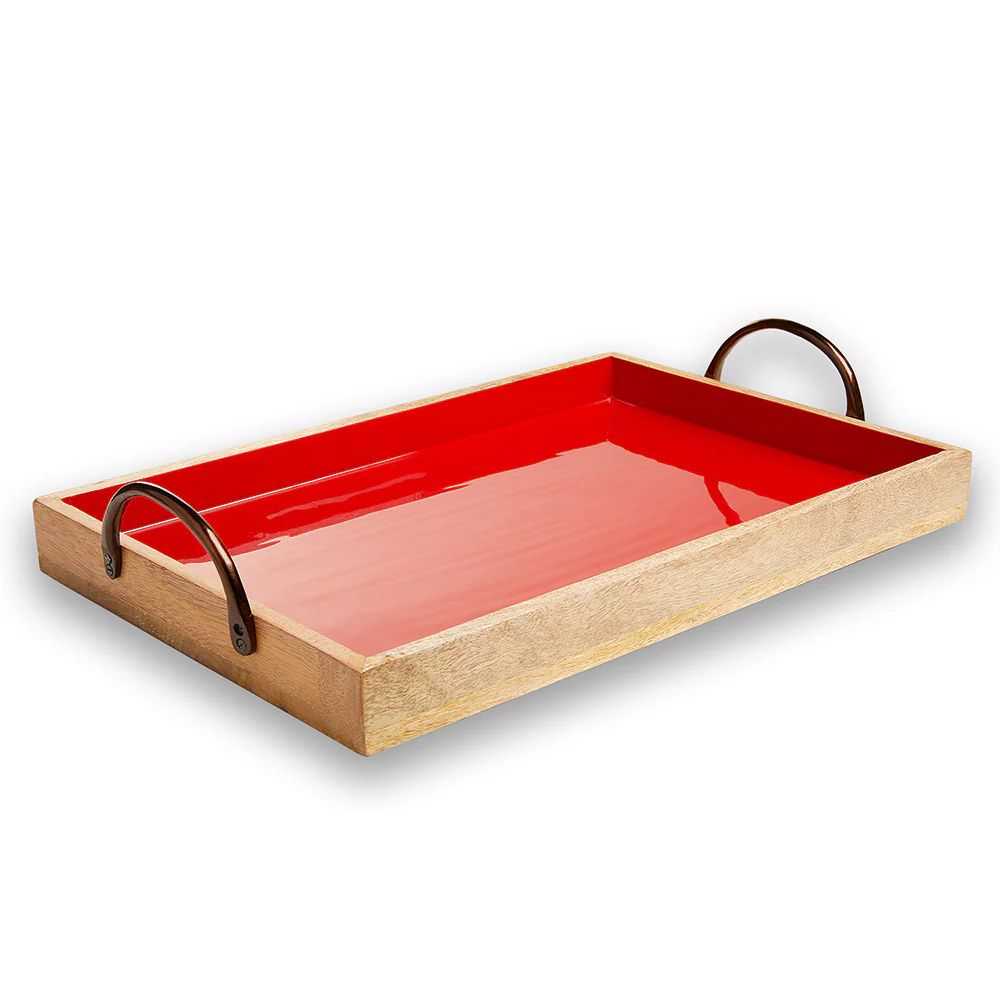 Tray with brass handles