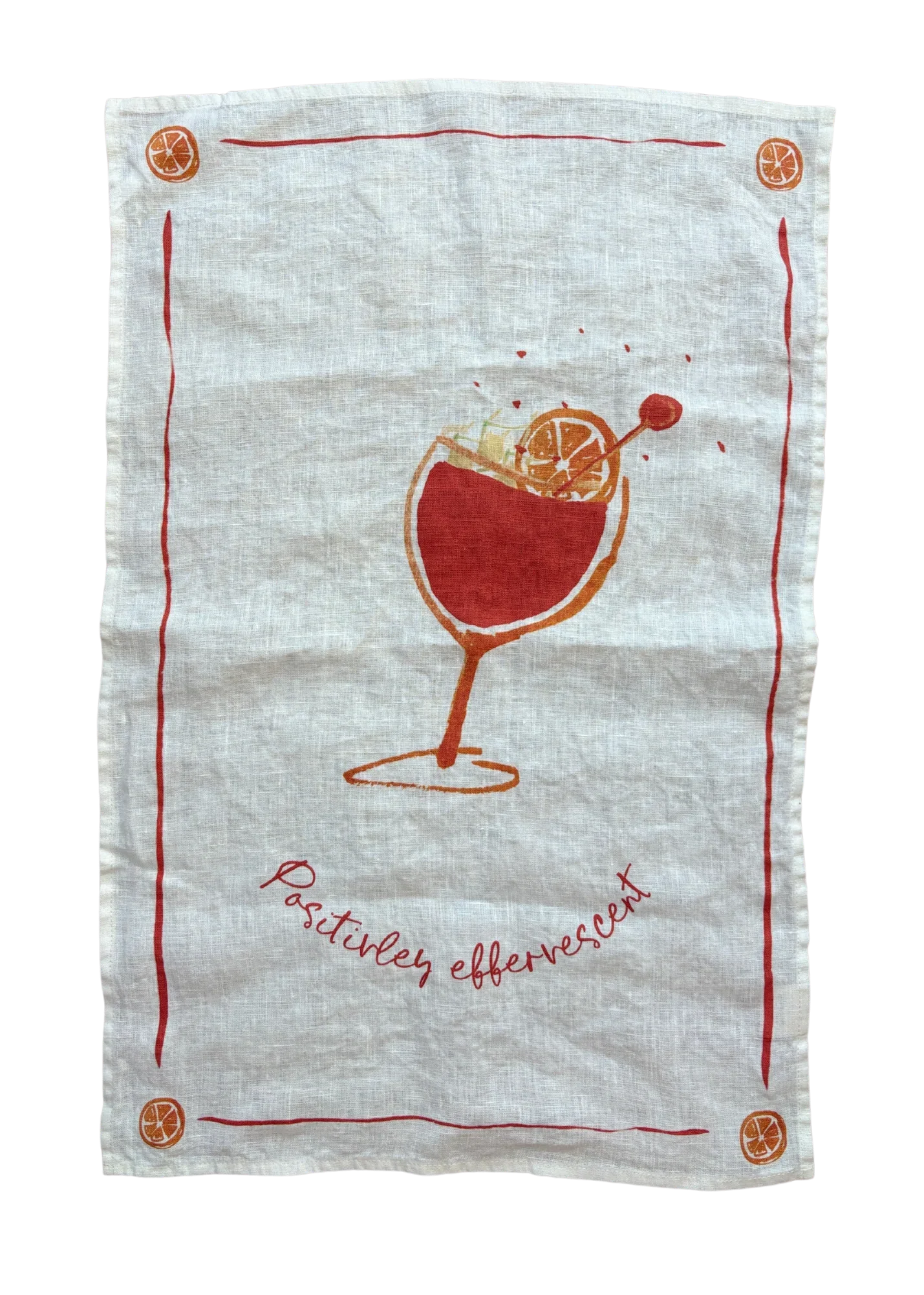 Anyone for an Aperol? Linen Tea Towel