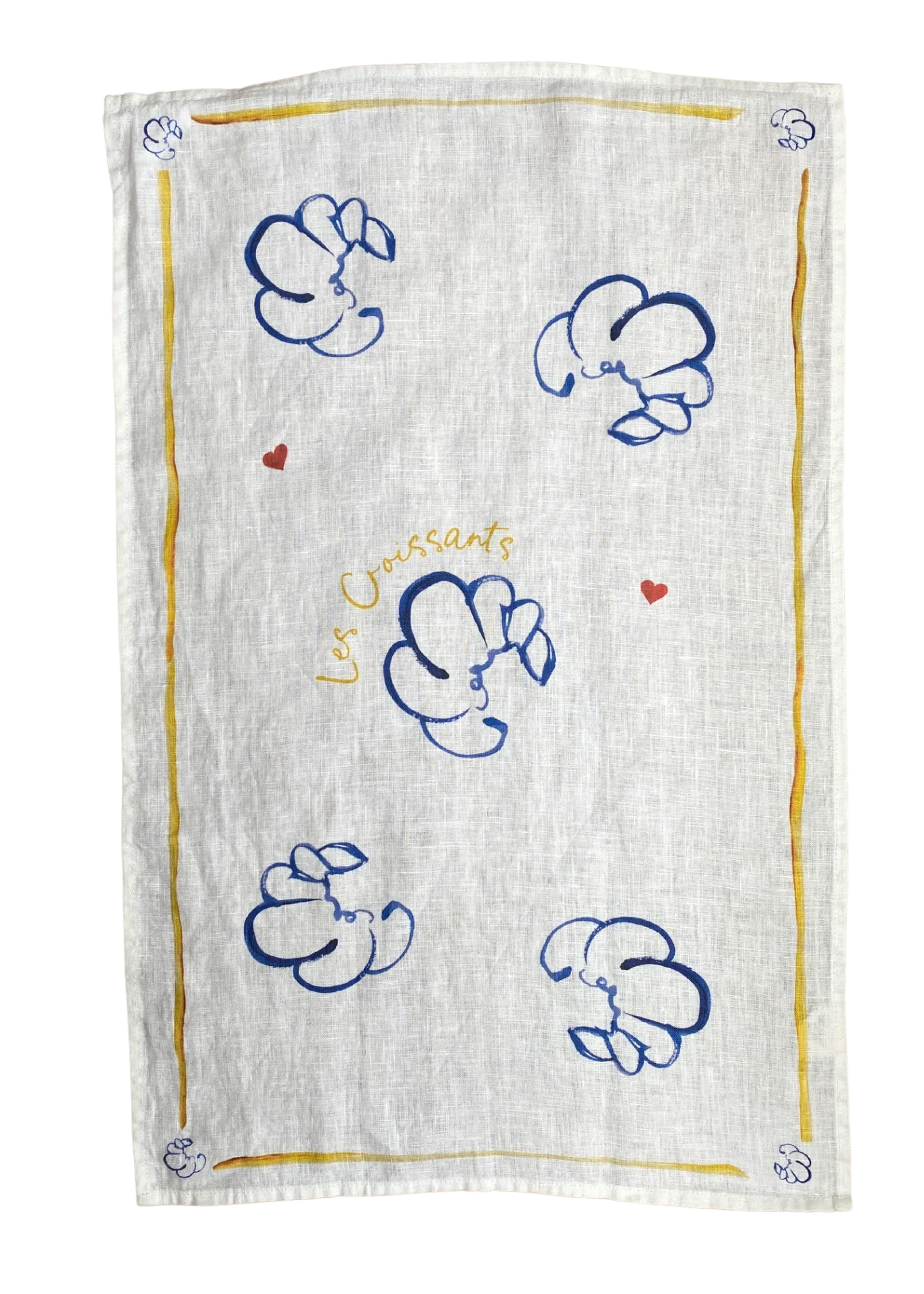 Les Croissants. Linen Tea Towel