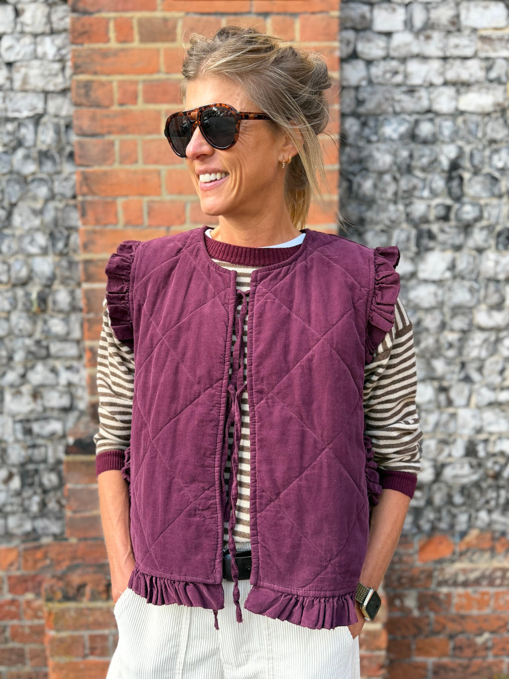 Grace Burgundy Gilet