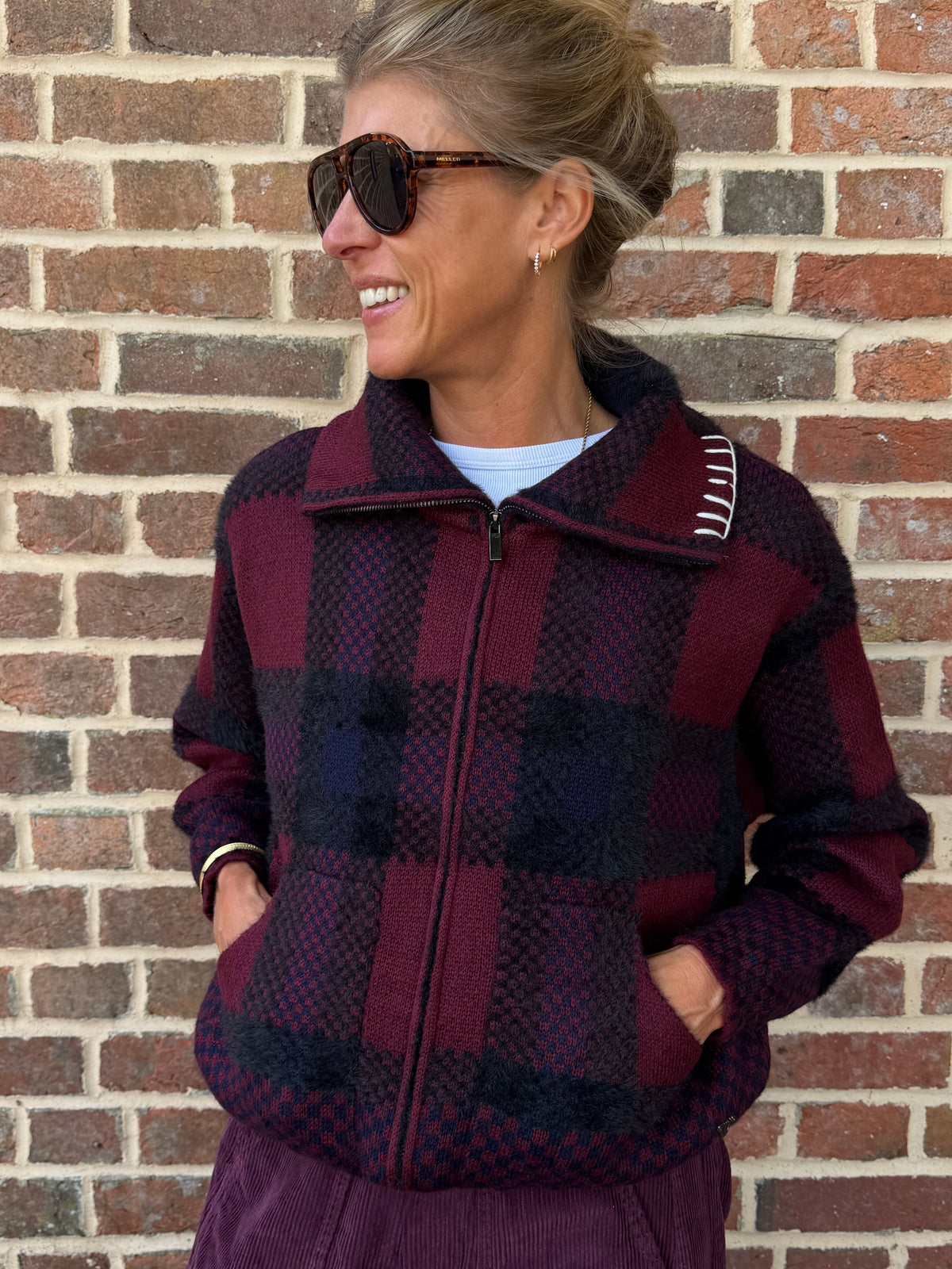 Buckley Burgundy Knitted Jacket