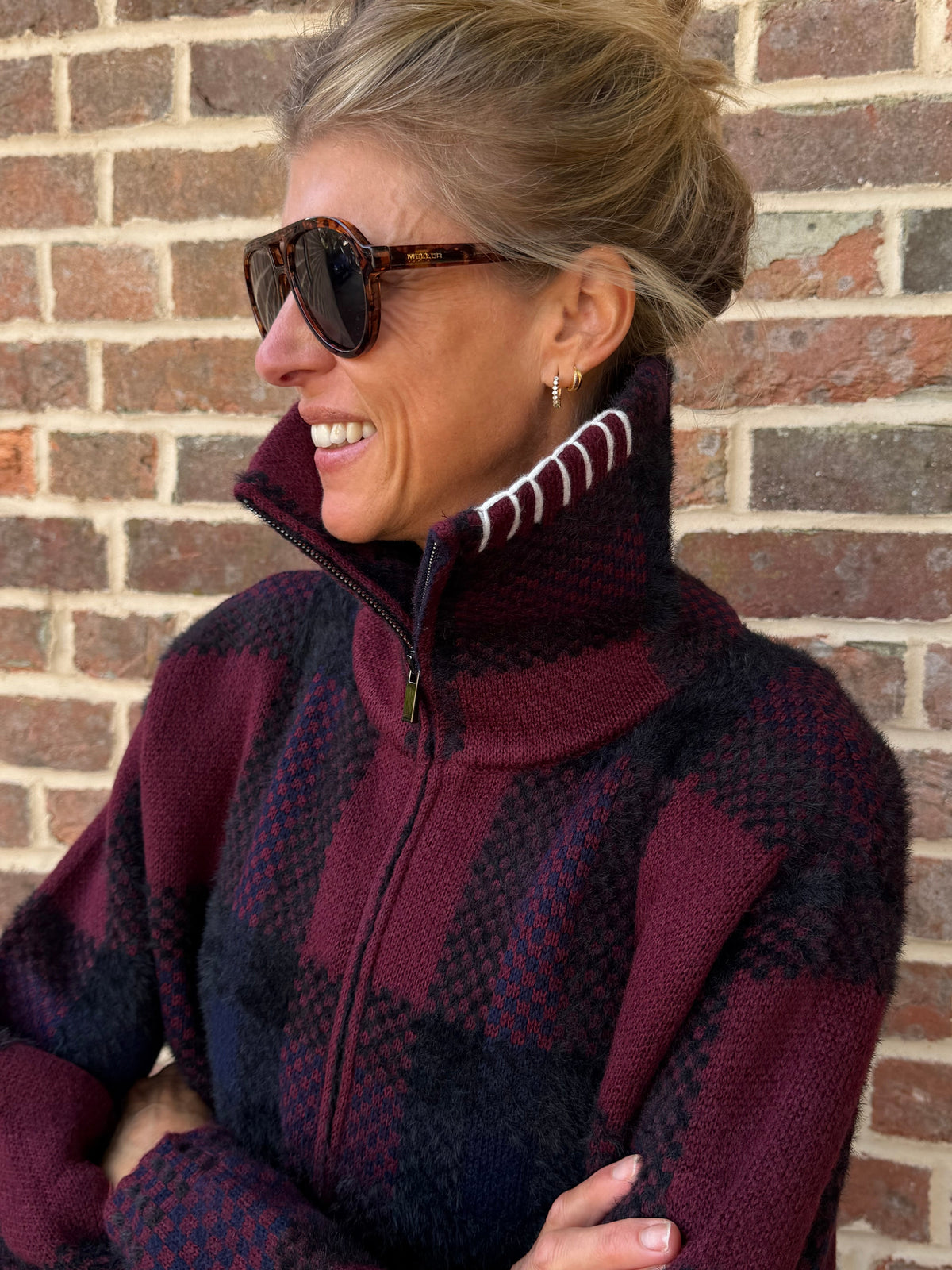 Buckley Burgundy Knitted Jacket
