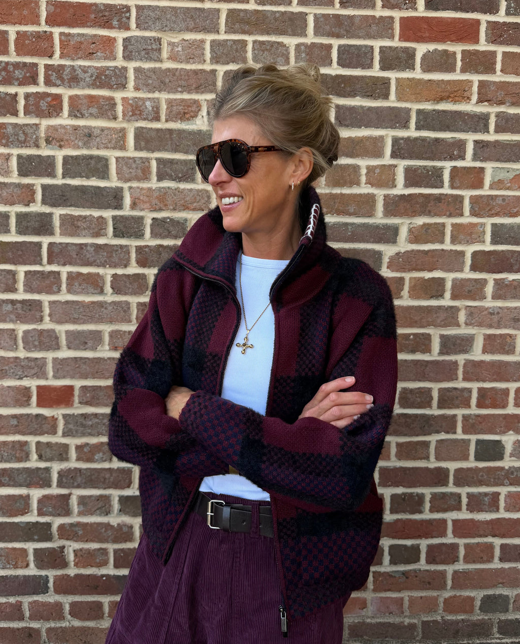 Buckley Burgundy Knitted Jacket