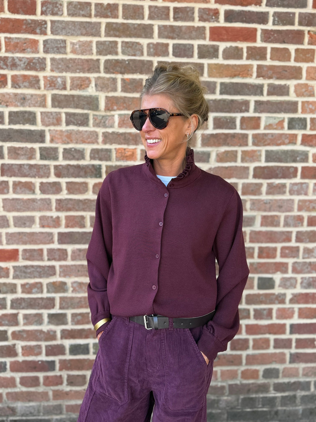Quince Burgundy Cardigan
