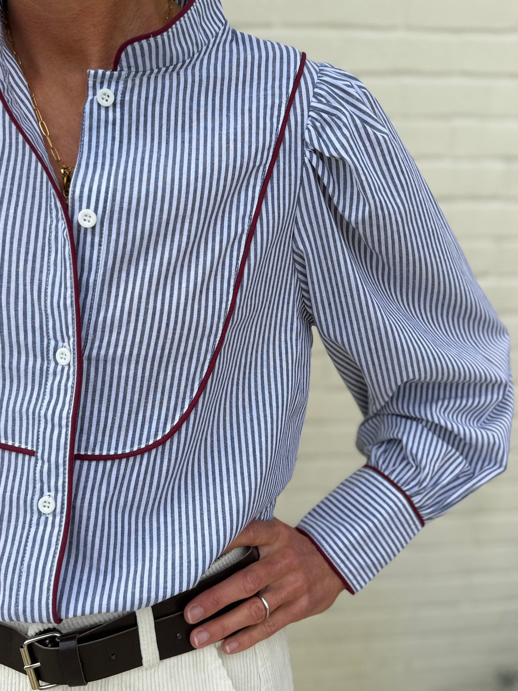 Tierney Navy Stripe Blouse