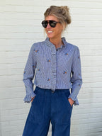 Flower Blue Blouse