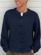Mandarin Navy Cardigan