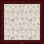 Dark Cherry Cow Parsley Scarf (Large) - 100% Silk